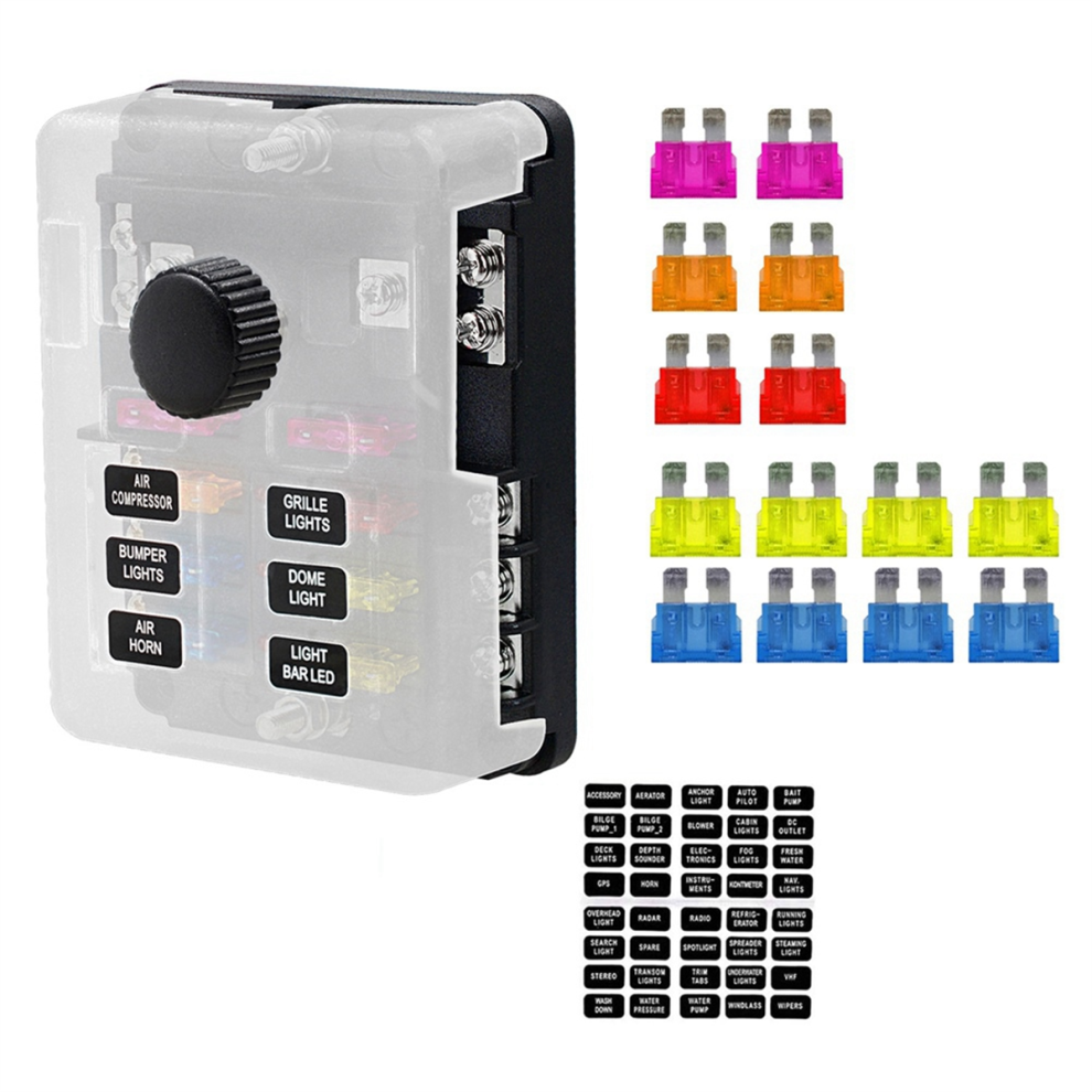 6 Ways Blade Fuse Holder Block & Warning Indicator 4851430203730