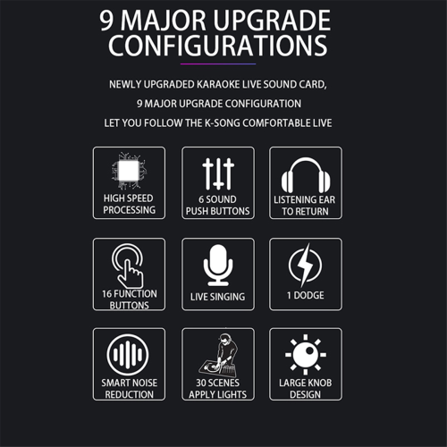 Mixer de áudio V8S com modificador de voz, mixer de podcast, S