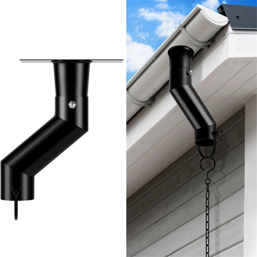 Rain Chain Gutter Adapter Black Installation Suit 2