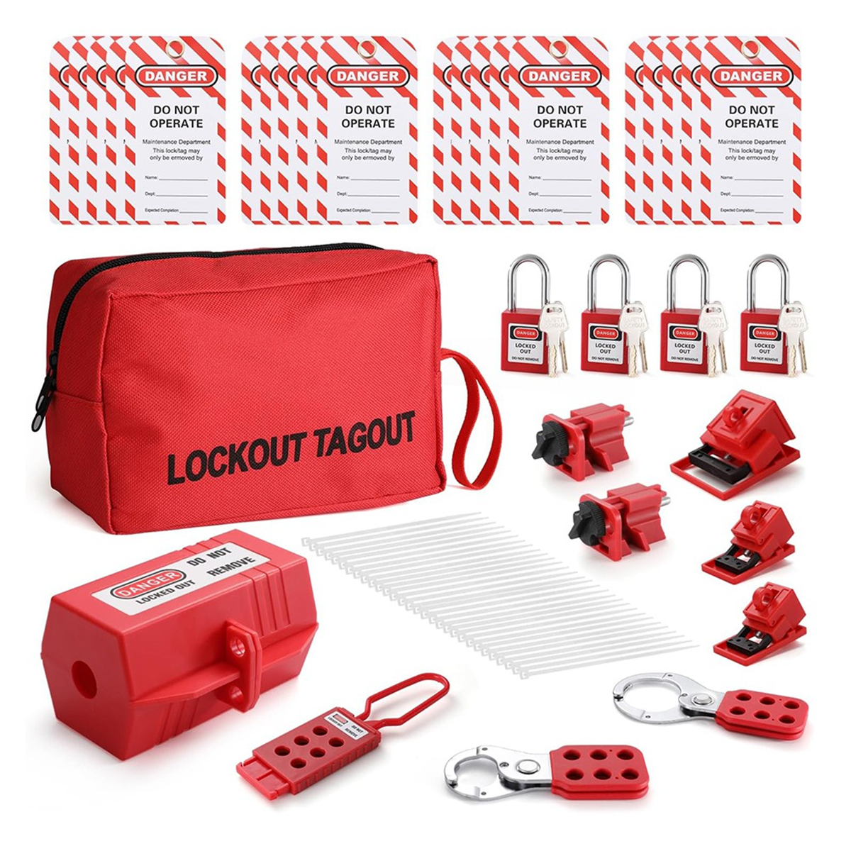 Electrical Lockout Tagout Kit, Hasps Set, Clamp on on OnBuy