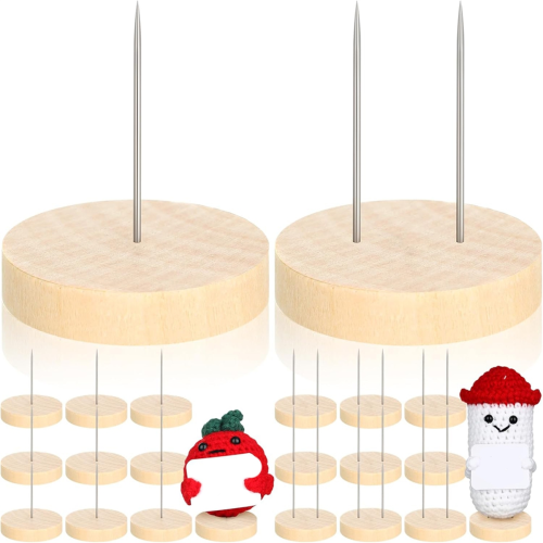 Suporte para boneca de crochê, único e duplo, em feltro agulhado de aço