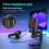 Microfon de gaming profesional cu condensator, RGB, USB, alb 3