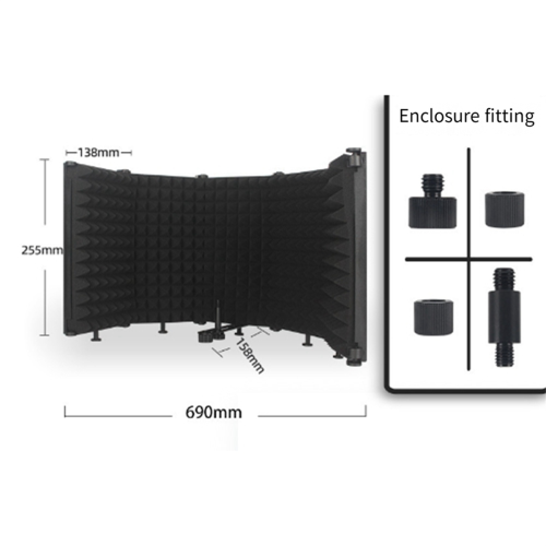 Adjustable 5 Panel Microphone Shield Foldable Stud 2