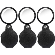 10x Mini Magnifying Glass Folding Pocket Magnifier Bigeye Glass Loupe with Black Rotating Protective Holster for Reading Newspaper, Book, Magazine, Sc