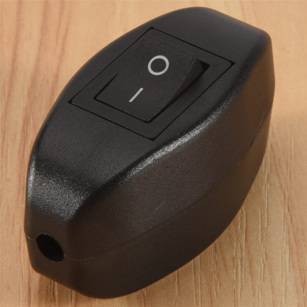 Black Bedroom On Off Button In Line Switch 6A/250V 4851430229334