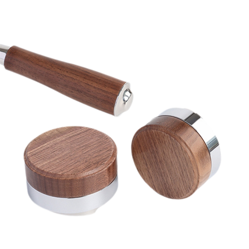 58.5mm Coffee Tamper Distributor Tool Walnut Cover 1