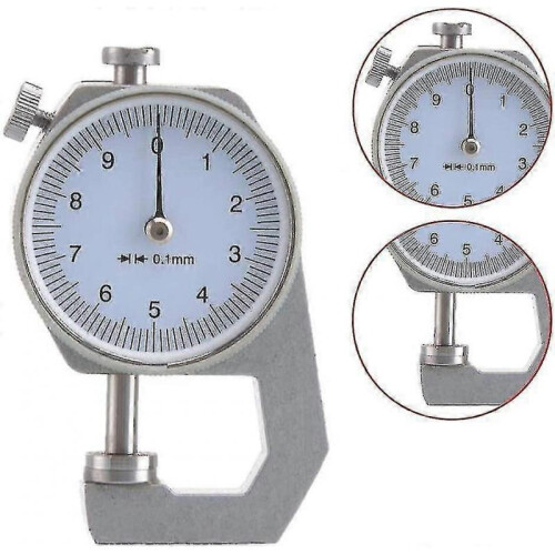 Digital Thickness Gauge, Round Dial, 0.1mm, Accuracy for Paper, Leather, Sheet Metal 1