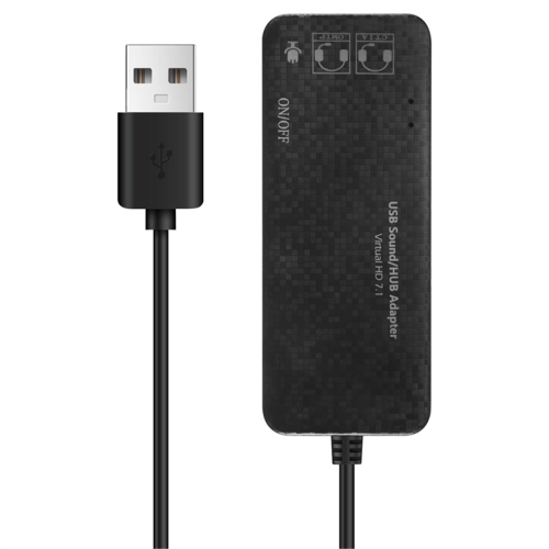 Hub USB 2.0 com 3 portas e cabeças de placa de som externas de 7.1 canais 2