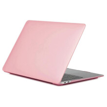 (Pink, Multicolor) Matte Plastic Front and Back Protective Shell for MacBook Air 13" (2020)-Light Pink