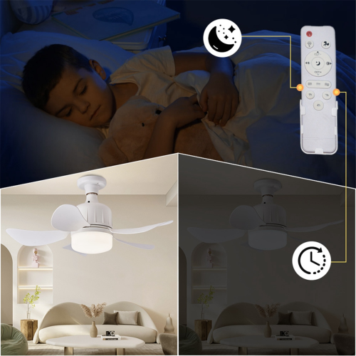 Plafonnier LED E27 avec télécommande pour ventilateur 2