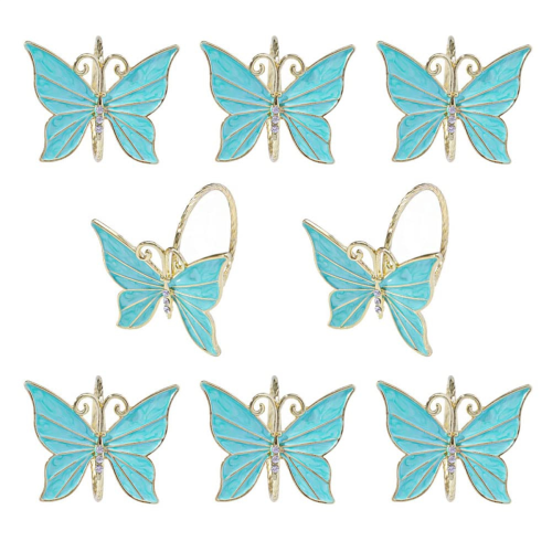Porte-anneaux de serviette en forme de fleur et de papillon, 8 pièces, pour Easte