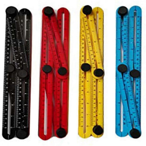 4 Colors Plastic Angle Model Tool, Protractor, Metric Scale Multi-angle Measuring Ruler