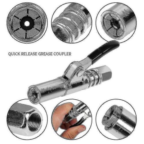 Grease Coupler Heavy-duty Quick Release Grease Gun Coupler Npti/8 10000psi Fpsilver1pcs 2