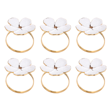 Lot de 6 ronds de serviette en forme de fleur, porte-boucles florales Dini