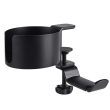 Portavasos de escritorio, soporte 2 en 1 con soporte para auriculares