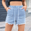 Short en jean avec taille élastique et cordon de serrage 6