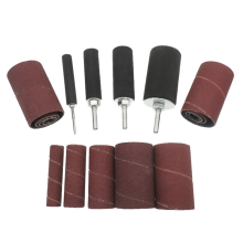 Kit de ponceuse à tambour avec mandrins en caoutchouc et papier de verre