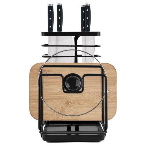Portacoltelli e tagliere 3 in 1, metallo H 1