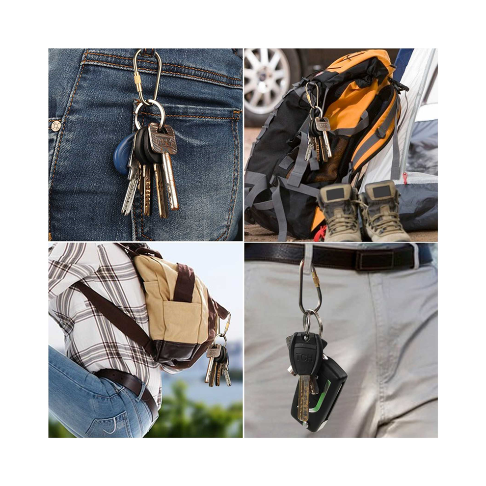 6Pcs Mini Titanium Locking Carabiner,Small Sturdy 4851201138506