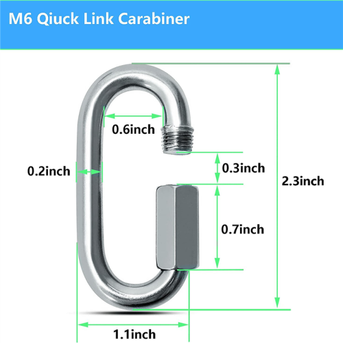 30 buc. Verigi rapide M6 - conector de lanț și clip de carabină 2