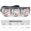 Kit de jauges triples huile/volts/eau, 2 pouces, chromé 7
