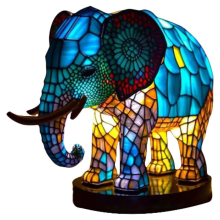 Tier Tisch Lampe Gefärbt Harz Elefant Desktop Nigh
