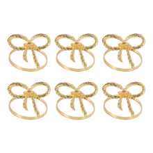 Servetringen met vlindermotief, set van 6, gouden servetring