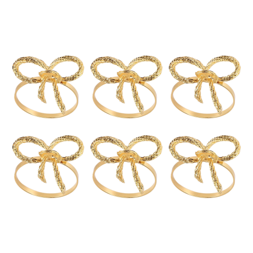 Schmetterlings-Serviettenringe, 6er-Set, goldener Serviettenhalter
