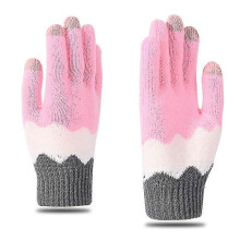 (Pink) Cold-proof Fashion Warm Knit Gloves