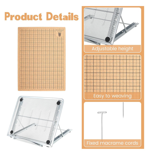 Placă de macramé și 110 ace, 12x16 in - Proiect cu A 2