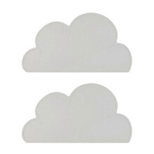 (Light grey) Kids Placemat - Silicone Cloud Shape Placemat Non Slip Placemat For Baby Toddlers,reusable Placemats