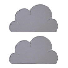 (Dark grey) Kids Placemat - Silicone Cloud Shape Placemat Non Slip Placemat For Baby Toddlers,reusable Placemats
