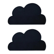 (Black) Kids Placemat - Silicone Cloud Shape Placemat Non Slip Placemat For Baby Toddlers,reusable Placemats