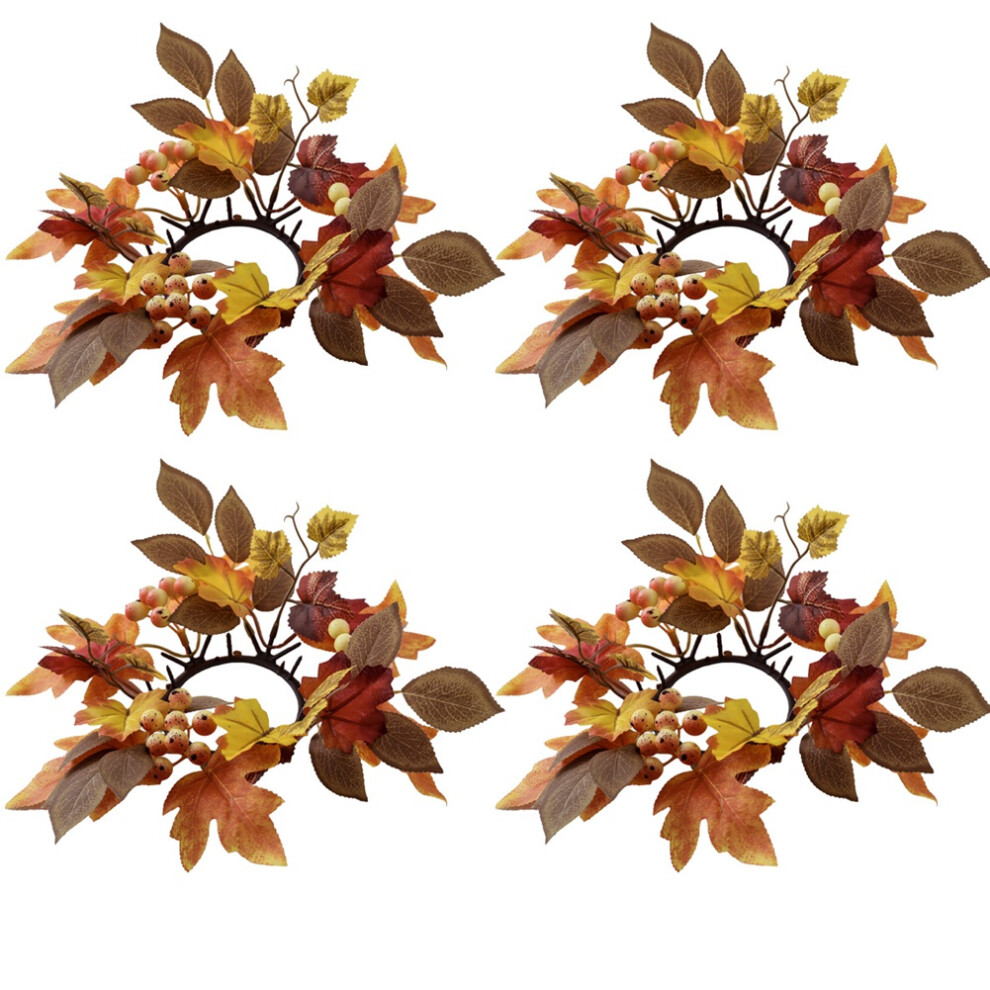 Corona Di Candele, Corona Di Foglie D'acero Del Ringraziamento Con