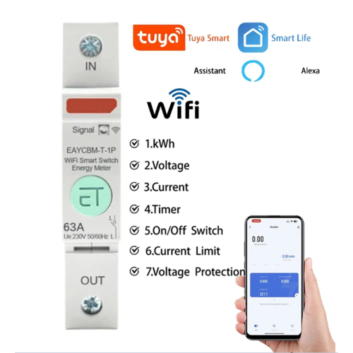1P TUYA APP Zigbee Ochronnik Pomiarowy Energii Inteligentnej 2