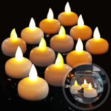 12 Led Flameless Floating Candle, Waterproof Battery Flickering Led Tea Lights Float On Water