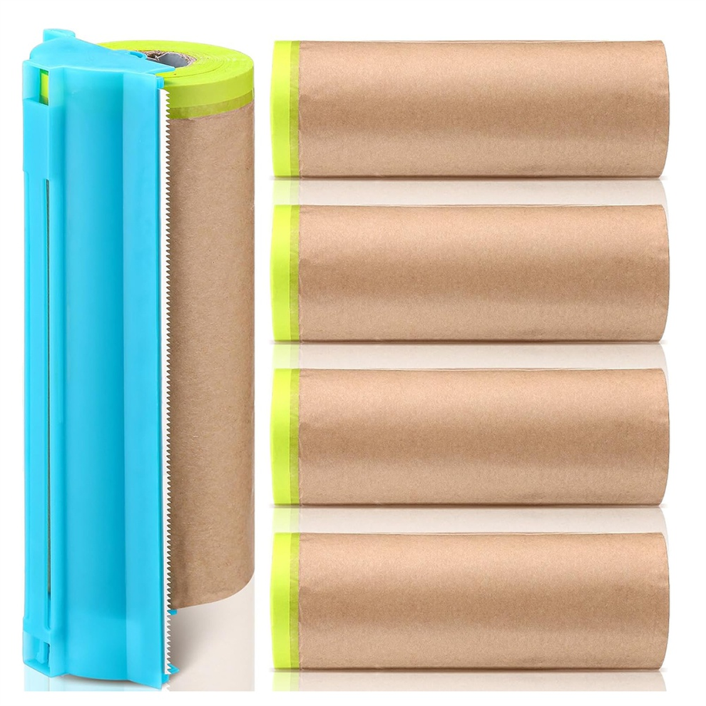 4 Rotoli Di Carta Da Mascheratura Pre-Laminata Per La Verniciatura A