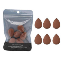 (Coffee) Micro Mini Make Up Beauty Sponge Blender For Powder Foundation Application 6pcs