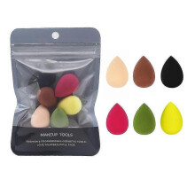 (Mixed colours) Micro Mini Make Up Beauty Sponge Blender For Powder Foundation Application 6pcs