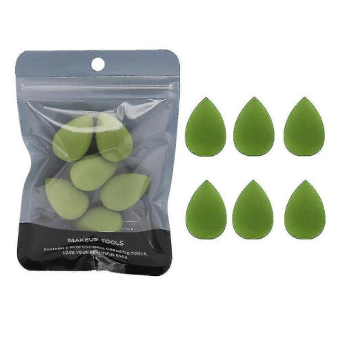 (Matcha) Micro Mini Make Up Beauty Sponge Blender For Powder Foundation Application 6pcs