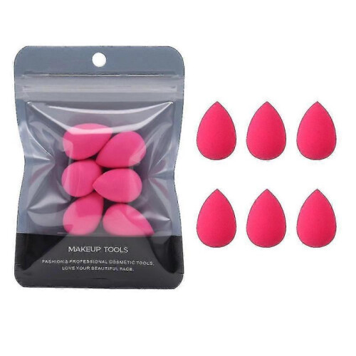 (Rose) Micro Mini Make Up Beauty Sponge Blender For Powder Foundation Application 6pcs