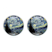 Beautiful Starry Night Stud Earrings Van Gogh Painting Earrings for Daily Wear