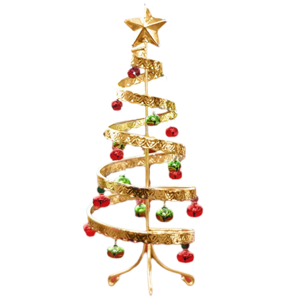 Mini-Kerstboom Van Ijzeren Ambachtelijke Bel Op Het Bureaublad-image