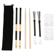 Juego de baquetas, baquetas de madera 5A, varillas y escobillas para batería, R