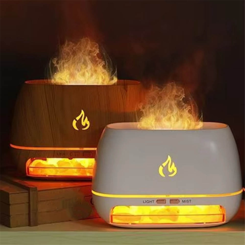 Salzstein-Aroma-Luftbefeuchter Flammenfarbenes Licht 2