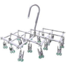(green) Drip Clothes Hanger, Stainless Steel Drying Rack, Sock Hanger, Underwear Dryer, 18 Clothes Pegs For Shorts, Foldable, Windproof (green)