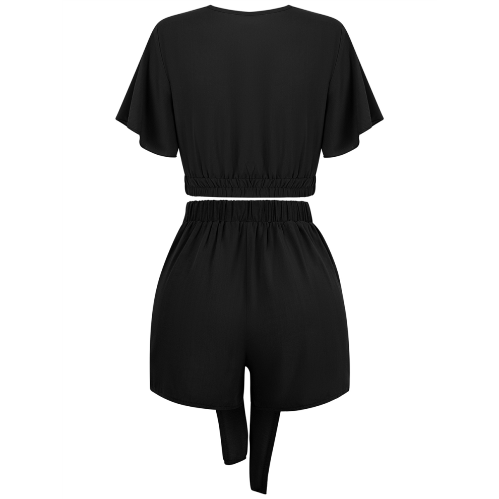 Completo Top E Pantaloncini Nero Xl