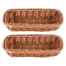 Cesta de plástico de vime 2 peças retangular para talheres