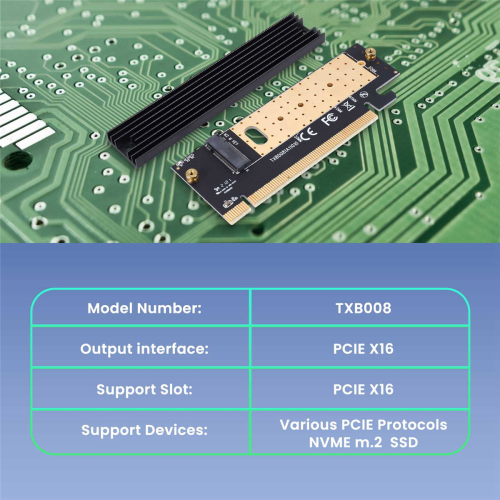 M.2 NVME SSD-adapter M2 naar PCIe 3.0 X16-controller 2