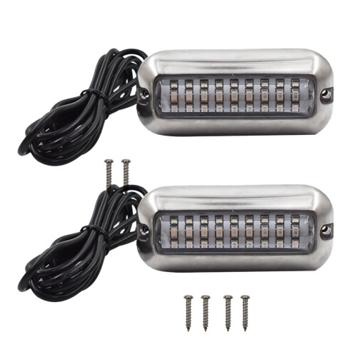 2 stk 27 blå LED rustfrit stål undervandslys Ponto